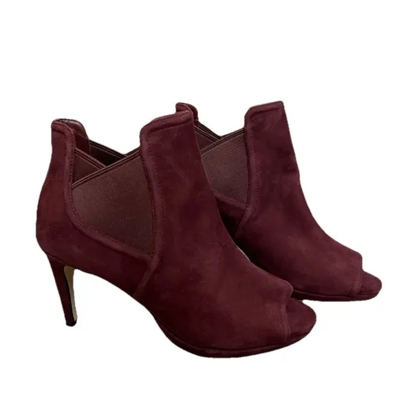 COLE HAAN JONES CORODOVAN SUEDE PEEP TOE BOOTIES US Size 6