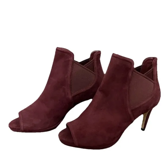 COLE HAAN JONES CORODOVAN SUEDE PEEP TOE BOOTIES US Size 6
