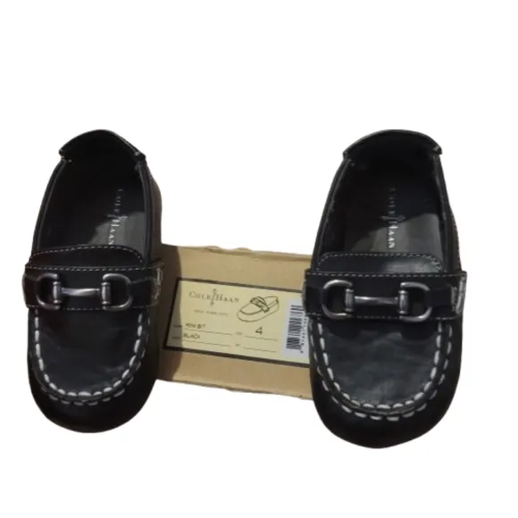 COLE HAAN KID'S SHOES loafers Black Kids Loafers silver mini bit size 4