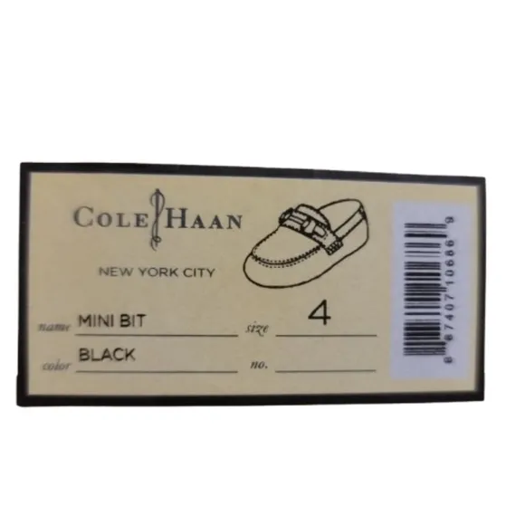COLE HAAN KID'S SHOES loafers Black Kids Loafers silver mini bit size 4