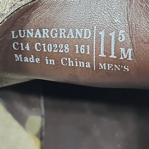 Cole Haan LunarGrand Wingtip Oxford Mens 11.5M Tan Red Suede Dress Shoes C10228