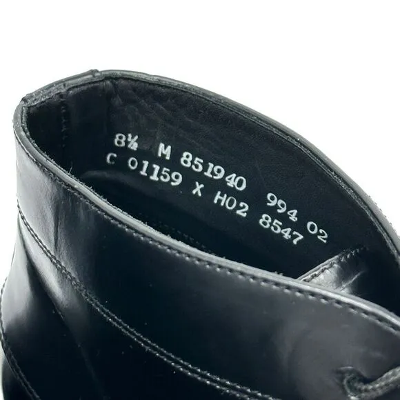 Cole Haan Mens Ankle Boots Black Leather Lace Up Round Moc Toe Chukka 8.5 M