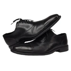 Cole Haan Men's Black Leather Lace-Up Cap Toe Dress Oxford