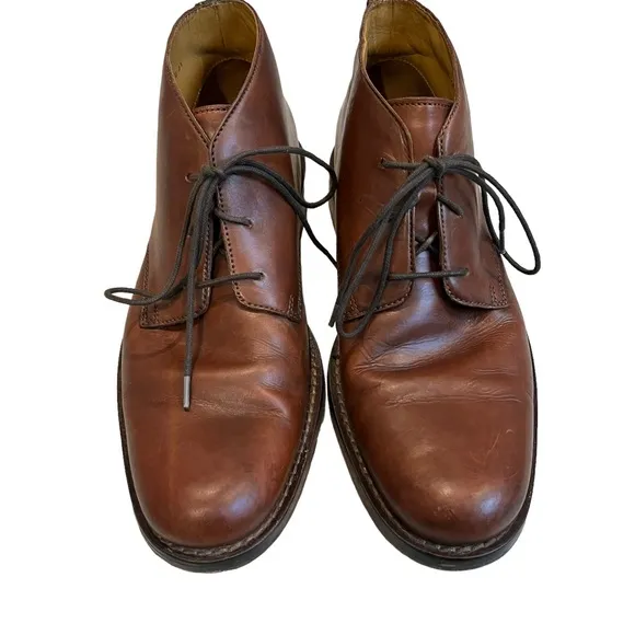 Cole Haan Mens Chukka Boots Ankle Brown Leather Stitch C09078