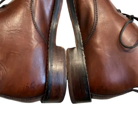 Cole Haan Mens Chukka Boots Ankle Brown Leather Stitch C09078