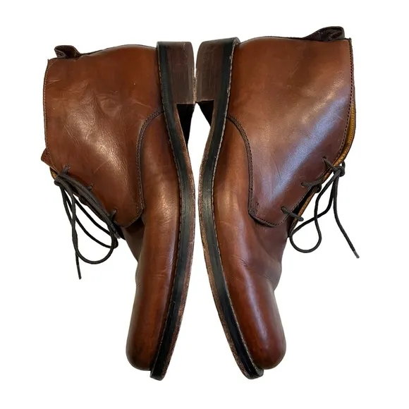 Cole Haan Mens Chukka Boots Ankle Brown Leather Stitch C09078