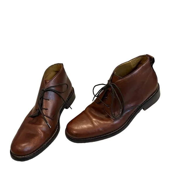 Cole Haan Mens Chukka Boots Ankle Brown Leather Stitch C09078