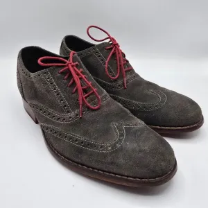 Cole Haan mens Colton suede charcoal gray oxford dress shoes size 8