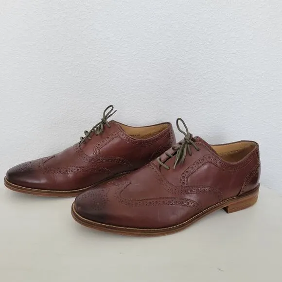 Cole Haan Men's Grand .OS Cambridge Wingtip Oxford Brown Dress Shoes Size 10