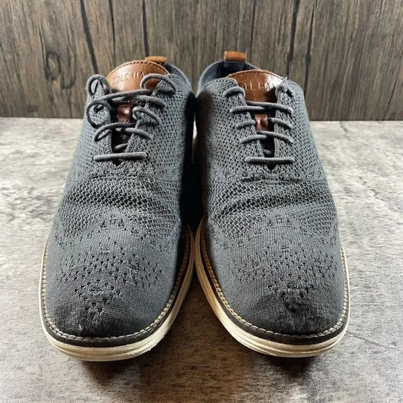 Cole Haan Mens Original Grand Knit Dress Shoes Size 10 C27961 Wingtip Blue