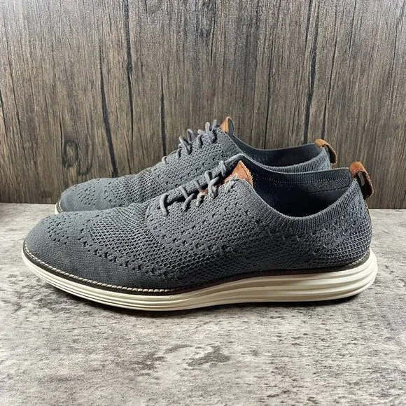 Cole Haan Mens Original Grand Knit Dress Shoes Size 10 C27961 Wingtip Blue