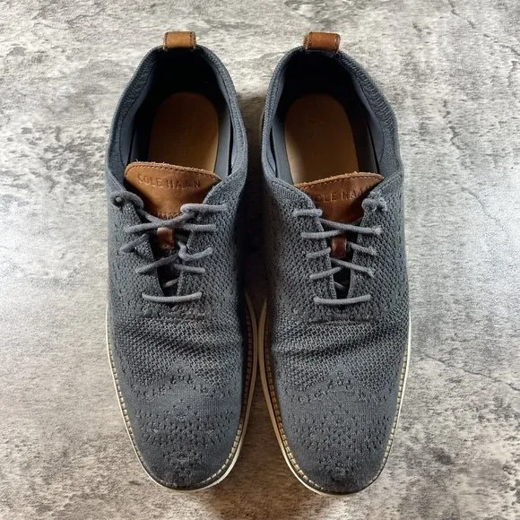 Cole Haan Mens Original Grand Knit Dress Shoes Size 10 C27961 Wingtip Blue