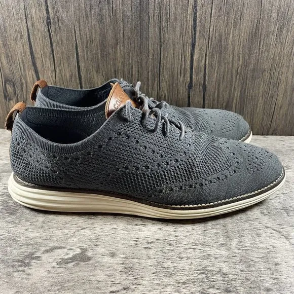 Cole Haan Mens Original Grand Knit Dress Shoes Size 10 C27961 Wingtip Blue