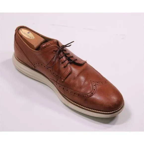 Cole Haan Men's Original Grand Wingtip Oxford Brown Leather Dress Shoes 11.5