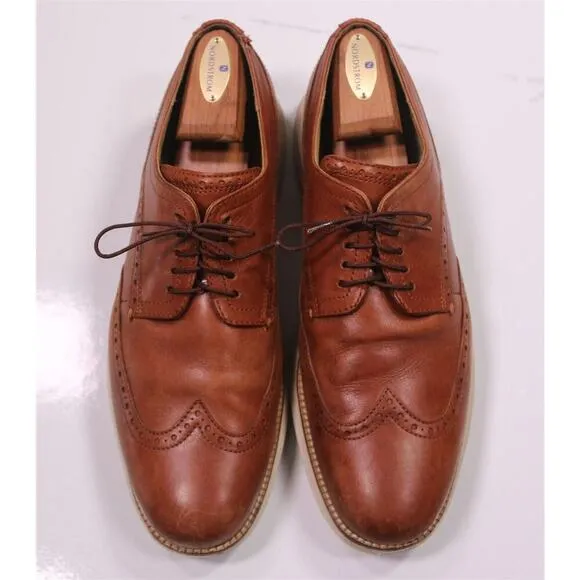 Cole Haan Men's Original Grand Wingtip Oxford Brown Leather Dress Shoes 11.5