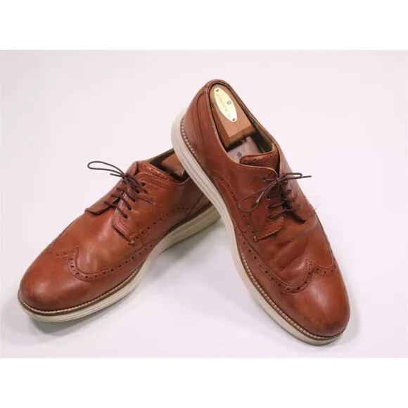 Cole Haan Men's Original Grand Wingtip Oxford Brown Leather Dress Shoes 11.5
