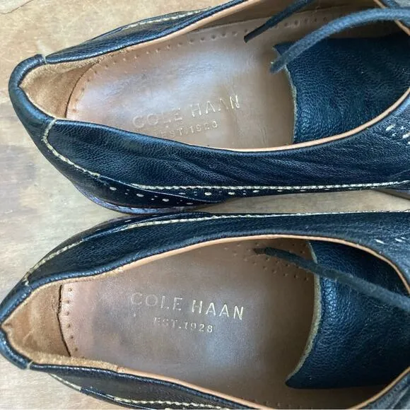 Cole Haan Men's shoes Size 11 oxfords brogues black to dark grey excellent