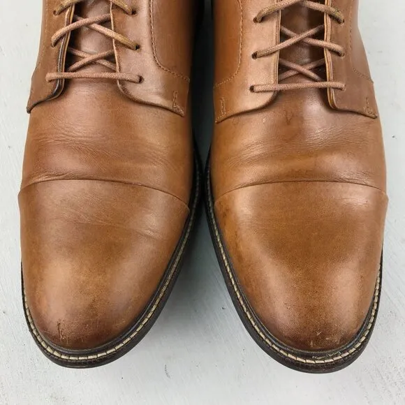 Cole Haan Men's Size 9.5M Warren Grand.OS Brown Leather Cap Toe Oxford Shoes