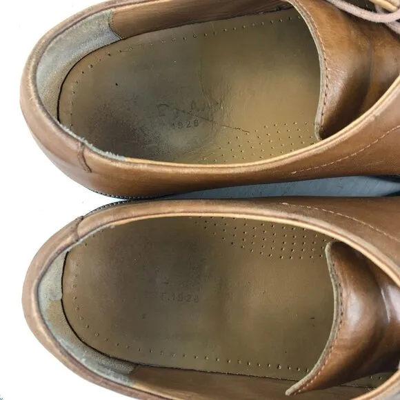 Cole Haan Men's Size 9.5M Warren Grand.OS Brown Leather Cap Toe Oxford Shoes