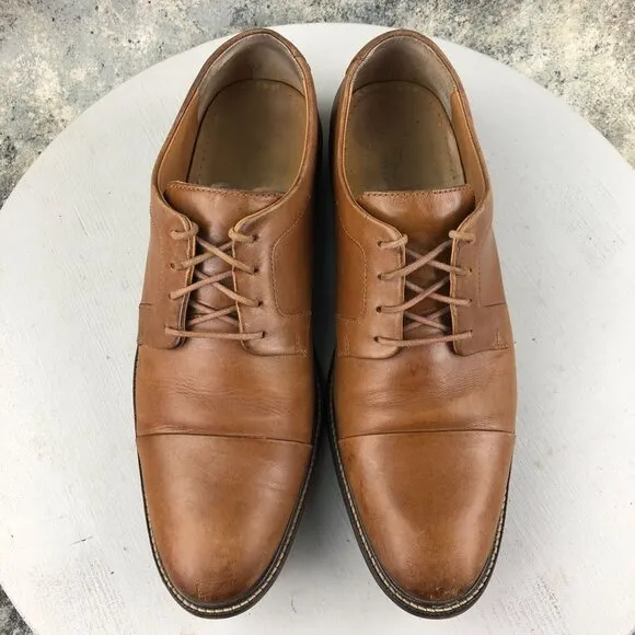 Cole Haan Men's Size 9.5M Warren Grand.OS Brown Leather Cap Toe Oxford Shoes