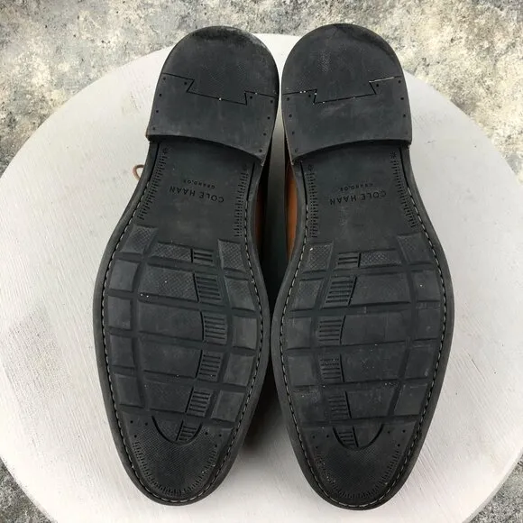Cole Haan Men's Size 9.5M Warren Grand.OS Brown Leather Cap Toe Oxford Shoes