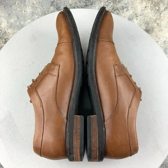 Cole Haan Men's Size 9.5M Warren Grand.OS Brown Leather Cap Toe Oxford Shoes