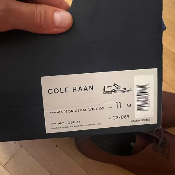 Cole Haan Men's Woodbury wingtip Dress Shoes, lined with warm material.