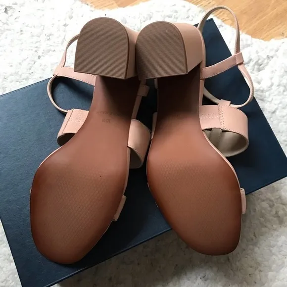 Cole Haan: Mohogany Rose Leather Cherie Grand Block Heel Sandals Sz 10B