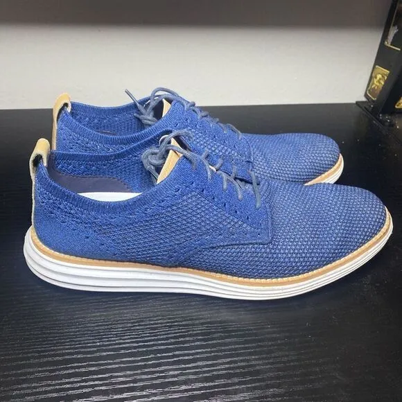 Cole Haan Original Grand Plain Toe Blue Oxford Mens Shoes Size 9 M US C29733