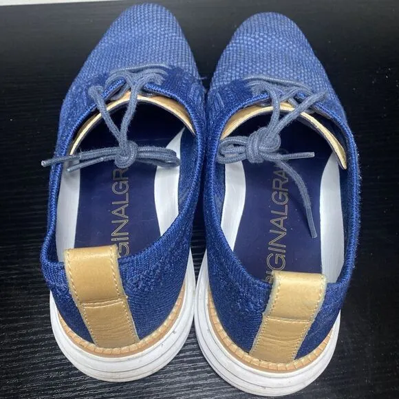 Cole Haan Original Grand Plain Toe Blue Oxford Mens Shoes Size 9 M US C29733