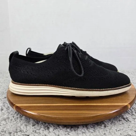 Cole Haan OriginalGrand Black Stitchlite Wingtip Casual Oxford Shoes Mens 8.5 M