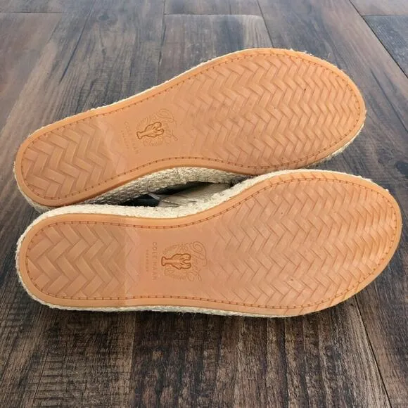 Cole Haan Sandal Cloudfeel Espadrille Wedge Grand OS Size 6B Soft Gold Metallic