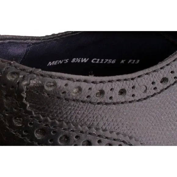 Cole Haan Shoes Men's Size 8.5 Wide Colton Brogue Wingtip Oxford Black C11756
