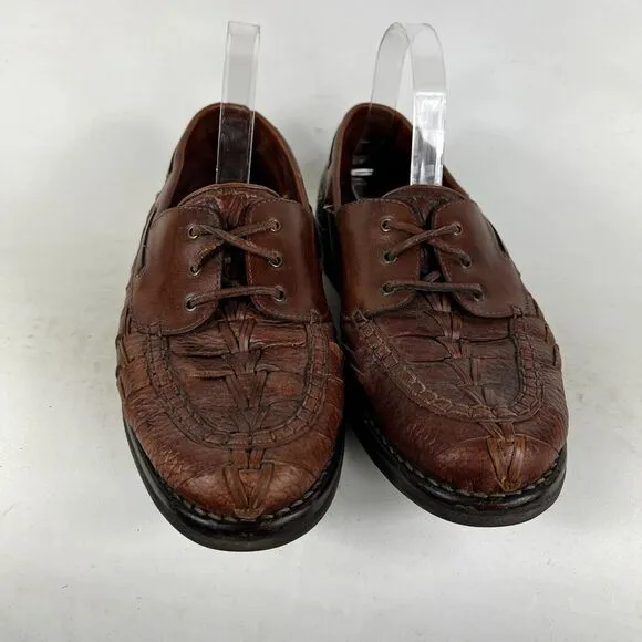 Cole Haan Solanite Men's 8.5 Brown Black Leather Lace Up Wingtip Dress Shoes