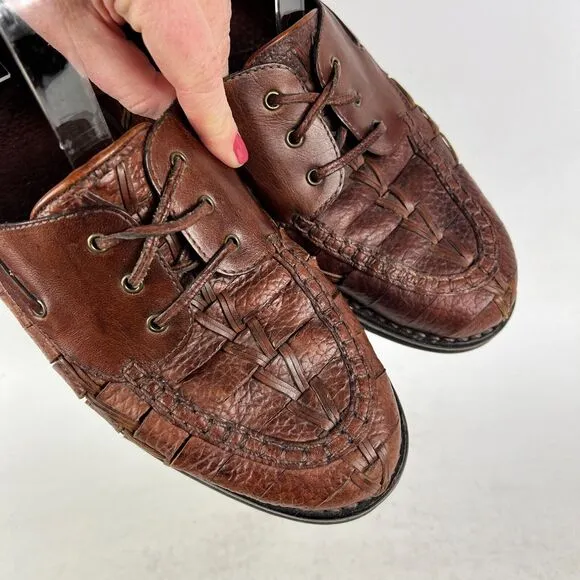 Cole Haan Solanite Men's 8.5 Brown Black Leather Lace Up Wingtip Dress Shoes