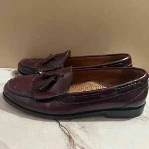 Cole Haan Sz 13 D Tassle Loafer Dress Shoes Mens Cherry Brown Leather Slip On