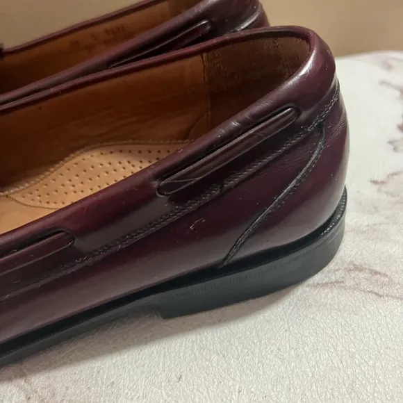 Cole Haan Sz 13 D Tassle Loafer Dress Shoes Mens Cherry Brown Leather Slip On