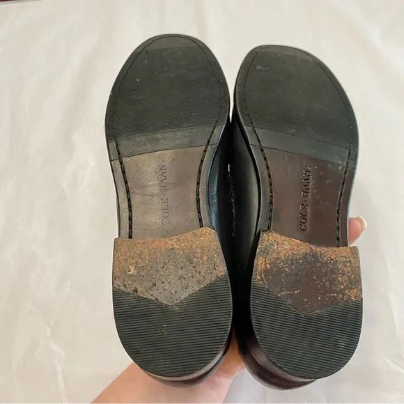Cole Haan Vintage Genuine Leather Brown &amp; Black Basket Weave Tassel Loafer Sz 8