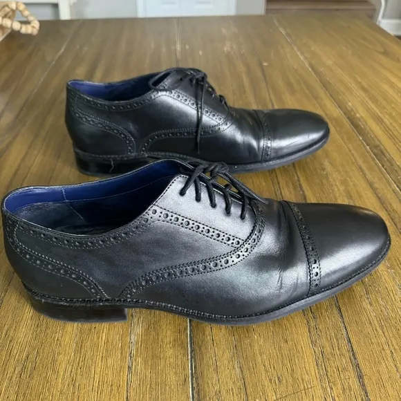 Cole Haan Wayne Cap oxfords black dress shoes