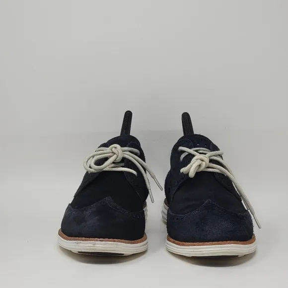 Cole Haan Women’s 8.5B Lunargrand Dark Navy Suede Wingtip Casual Oxford Shoes