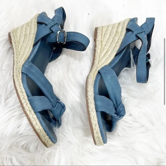 Cole Haan Women's Air Cynthia Espadrille Sandals in Marble Nubuck (Blue) 7