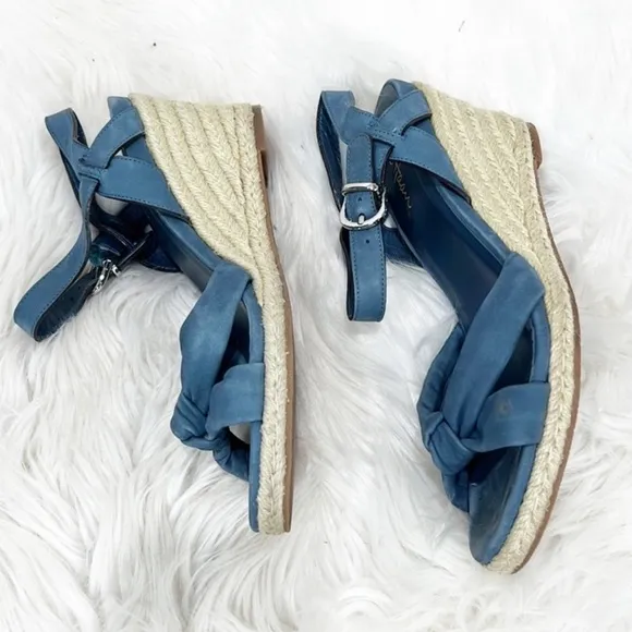 Cole Haan Women's Air Cynthia Espadrille Sandals in Marble Nubuck (Blue) 7