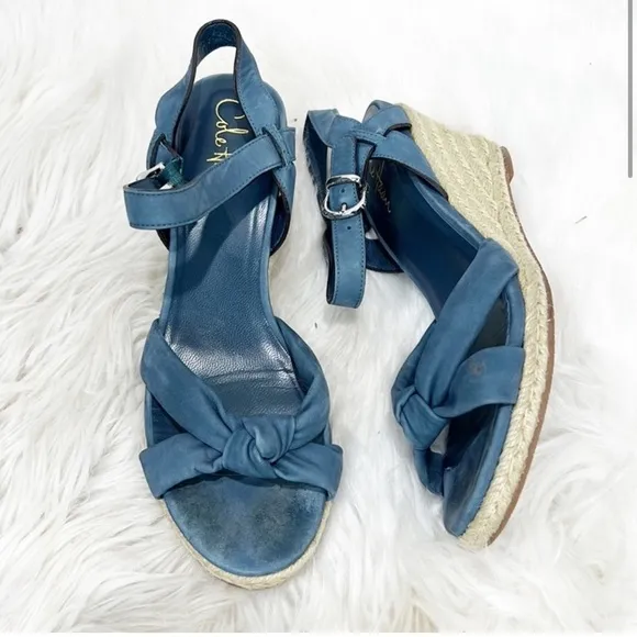 Cole Haan Women's Air Cynthia Espadrille Sandals in Marble Nubuck (Blue) 7