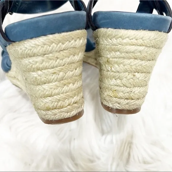 Cole Haan Women's Air Cynthia Espadrille Sandals in Marble Nubuck (Blue) 7
