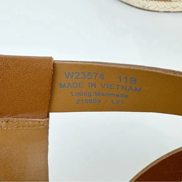 Cole Haan Women's Crystal Slingback Espadrille Wedge Sandals Brown Size 11
