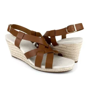 Cole Haan Women's Crystal Slingback Espadrille Wedge Sandals Brown Size 11