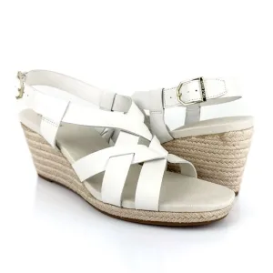 Cole Haan Women's Crystal Slingback Espadrille Wedge Sandals White Size 10