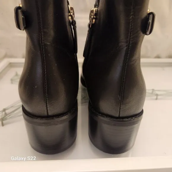 Cole Haan Women’s Haidyn Black Leather Block Heel Ankle Booties Shoes size 6