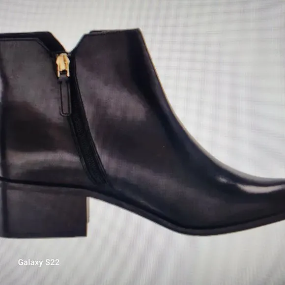 Cole Haan Women’s Haidyn Black Leather Block Heel Ankle Booties Shoes size 6