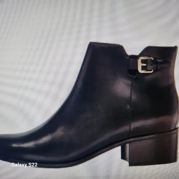 Cole Haan Women’s Haidyn Black Leather Block Heel Ankle Booties Shoes size 6